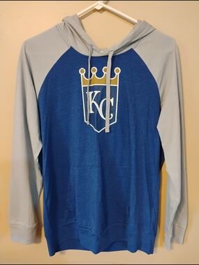 Genuine Merchandise Blue and Light Gray KC Crown Hooded Sweatshirt